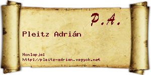 Pleitz Adrián névjegykártya